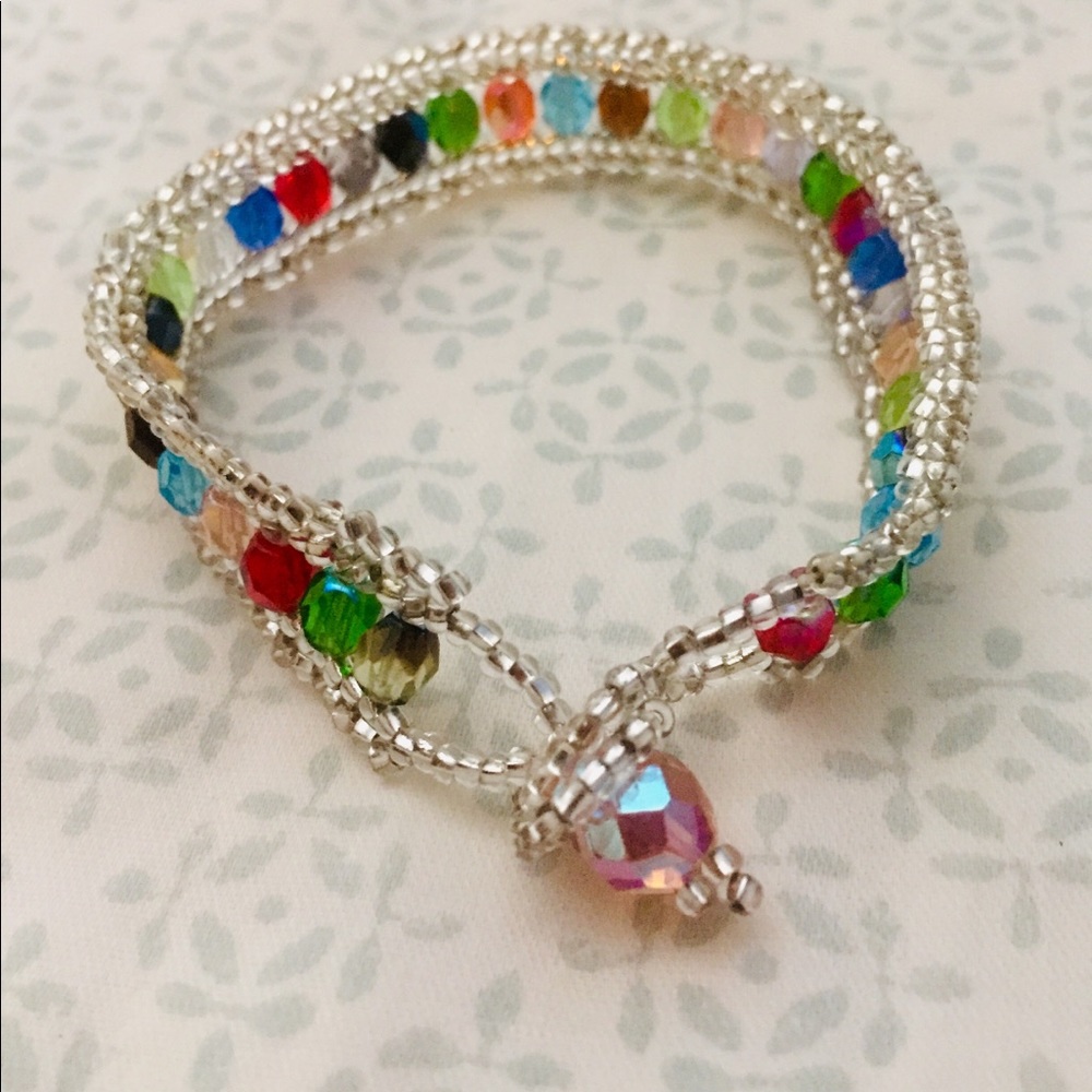 ⭐️Boho Multicolor Swarovski - hand beaded bracelet